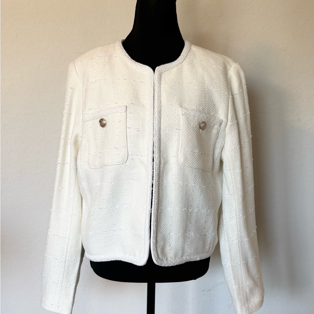 Ann Taylor Cream Textured Blazer NWT
